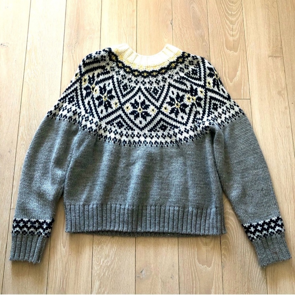 Gray and Cream Icelandic Sweater